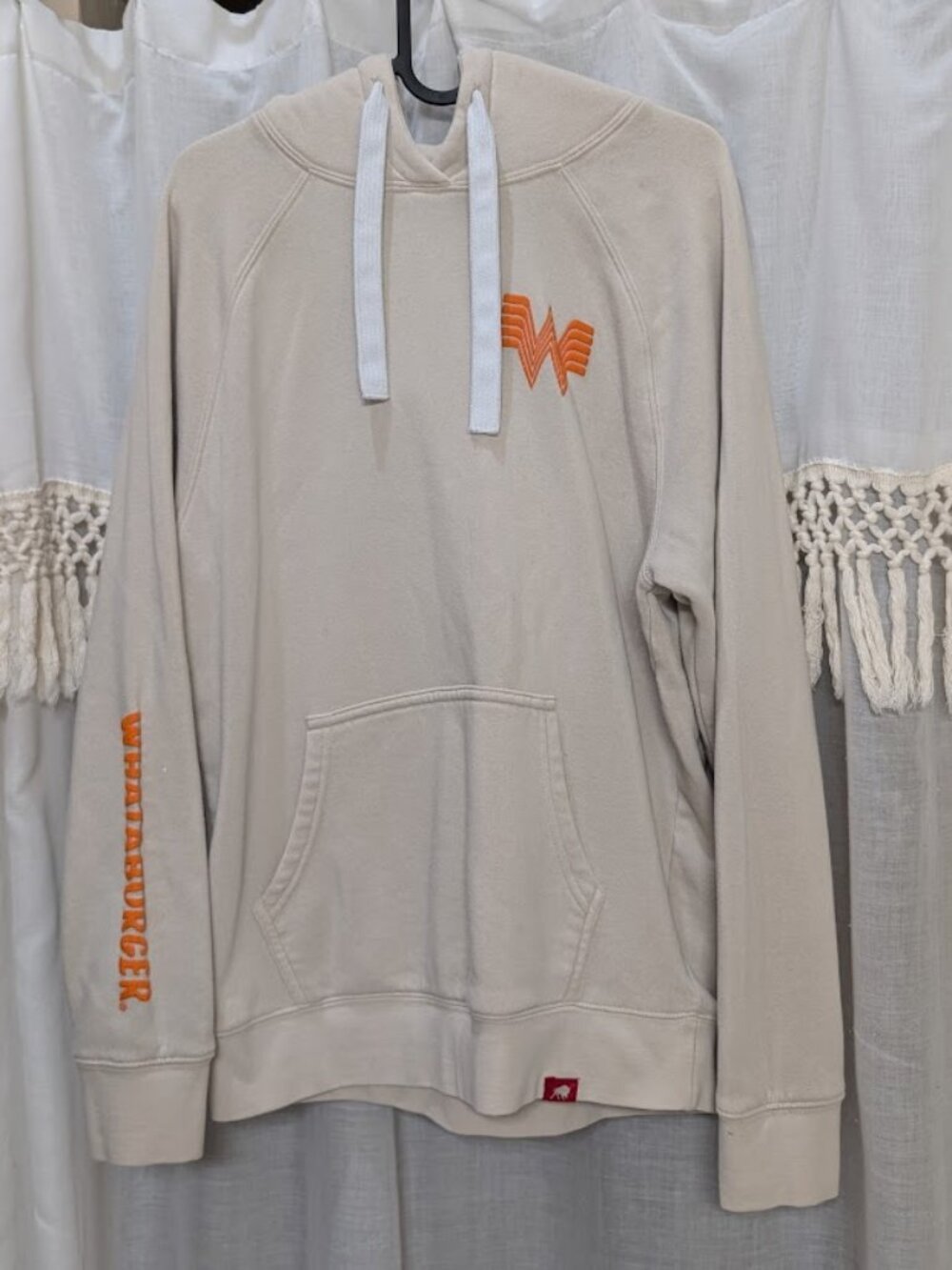 Cream Colored Whataburger Hoodie, Men's Medium